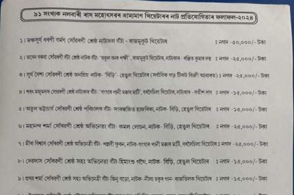 Result Raash Mahotsav: কোন জিলিকিল নলবাৰীৰ ৰাস মহোৎসৱৰ নাট প্ৰতিযোগিতাত…